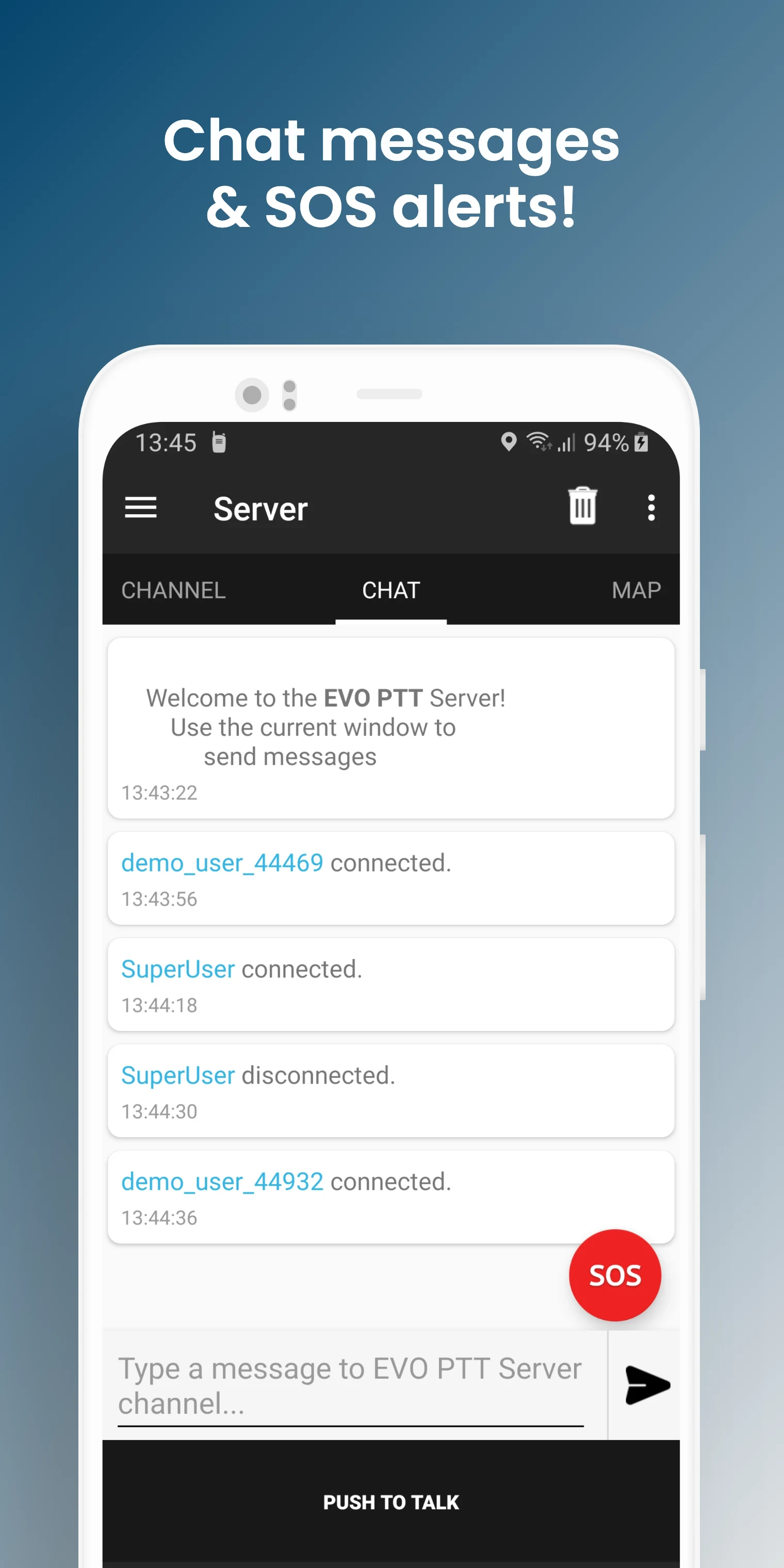 EVO PTT: Walkie Talkie & GPS screenshot