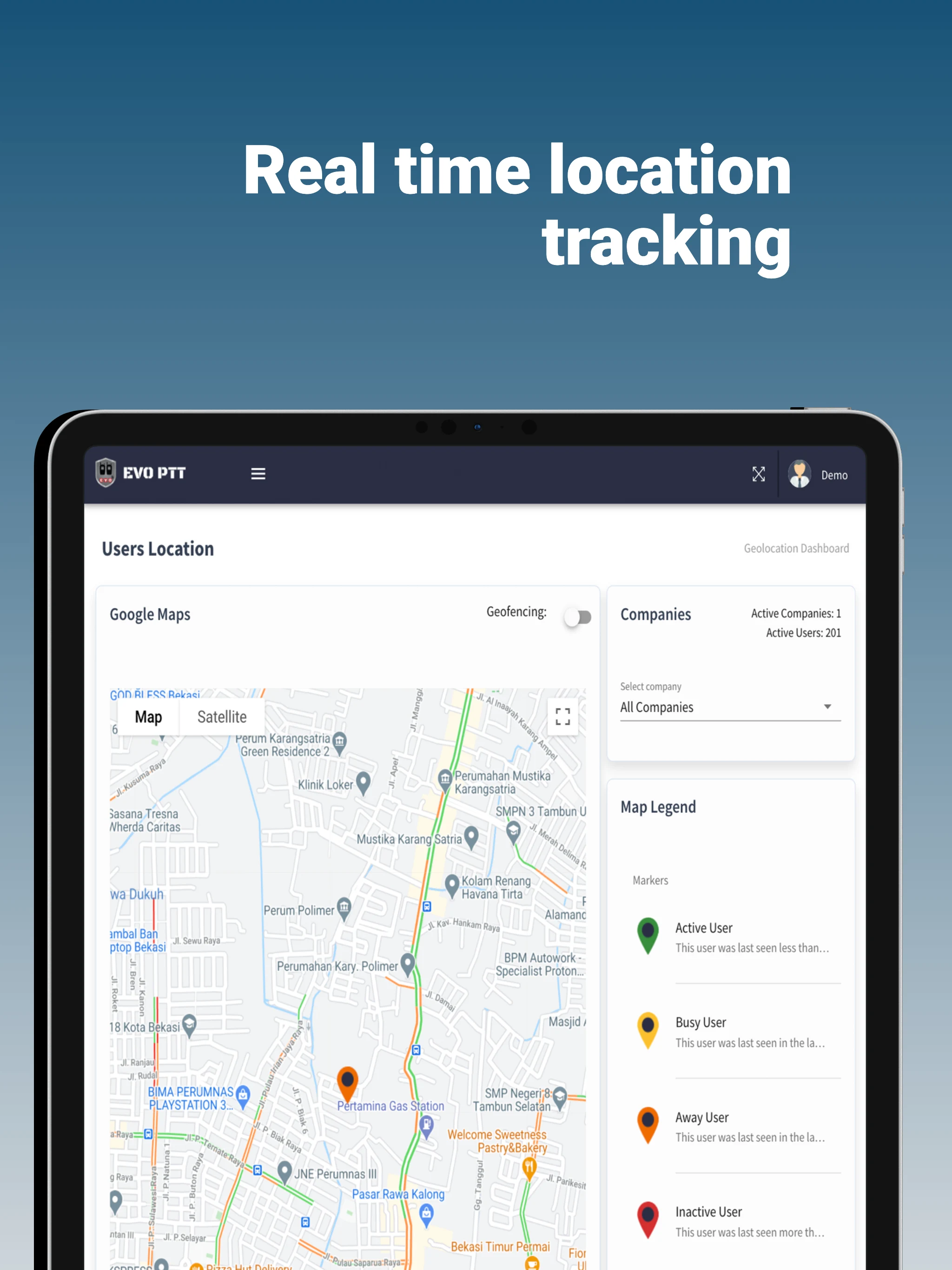EVO PTT: Walkie Talkie & GPS screenshot